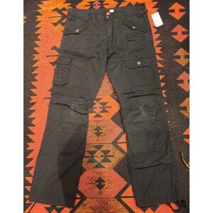 NEW Y2K Women's H&M Black Cargo Pants Size 12 Multiple Pockets 100% Cotton